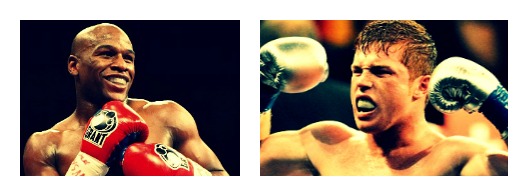 Mayweather(L), Canelo(R) face off September 14th.