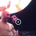 Video: Victorious Fighter Almost Brained By Flying Stool