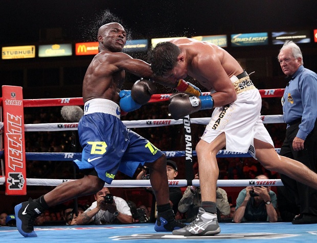 June 27, 2015, Carson, Ca.    --  Timothy "Desert Storm" Bradley Jr. wins a 12-round unanimous decision over   Jessie Vargas , Saturday at StubHub Center in Carson, Calif.         ---   Photo Credit : Chris Farina - Top Rank (no other credit allowed)  copyright 2015